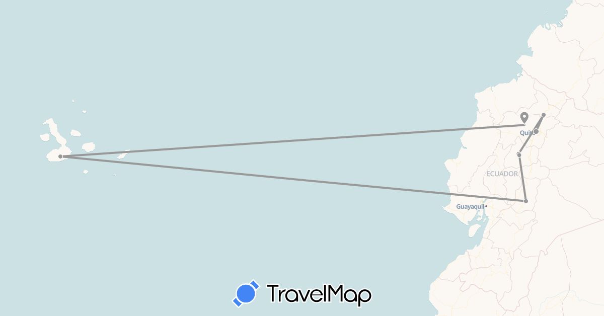 TravelMap itinerary: plane in Ecuador (South America)